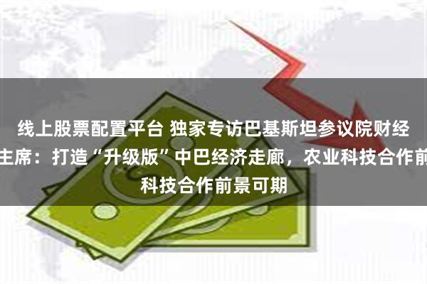 线上股票配置平台 独家专访巴基斯坦参议院财经委员会主席：打造“升级版”中巴经济走廊，农业科技合作前景可期