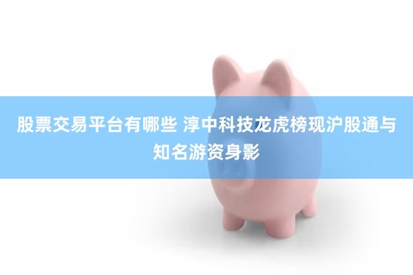 股票交易平台有哪些 淳中科技龙虎榜现沪股通与知名游资身影